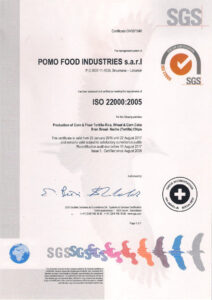 ISO 22000:2005 CERTIFICATE